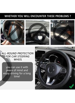 Generic Steering Wheel Cover Universal Car Steering Wheel Cover Microfiber Leather Material No Inner Ring Skidproof Auto Protector Car Interior Accessories 30-30cm  - Image 5
