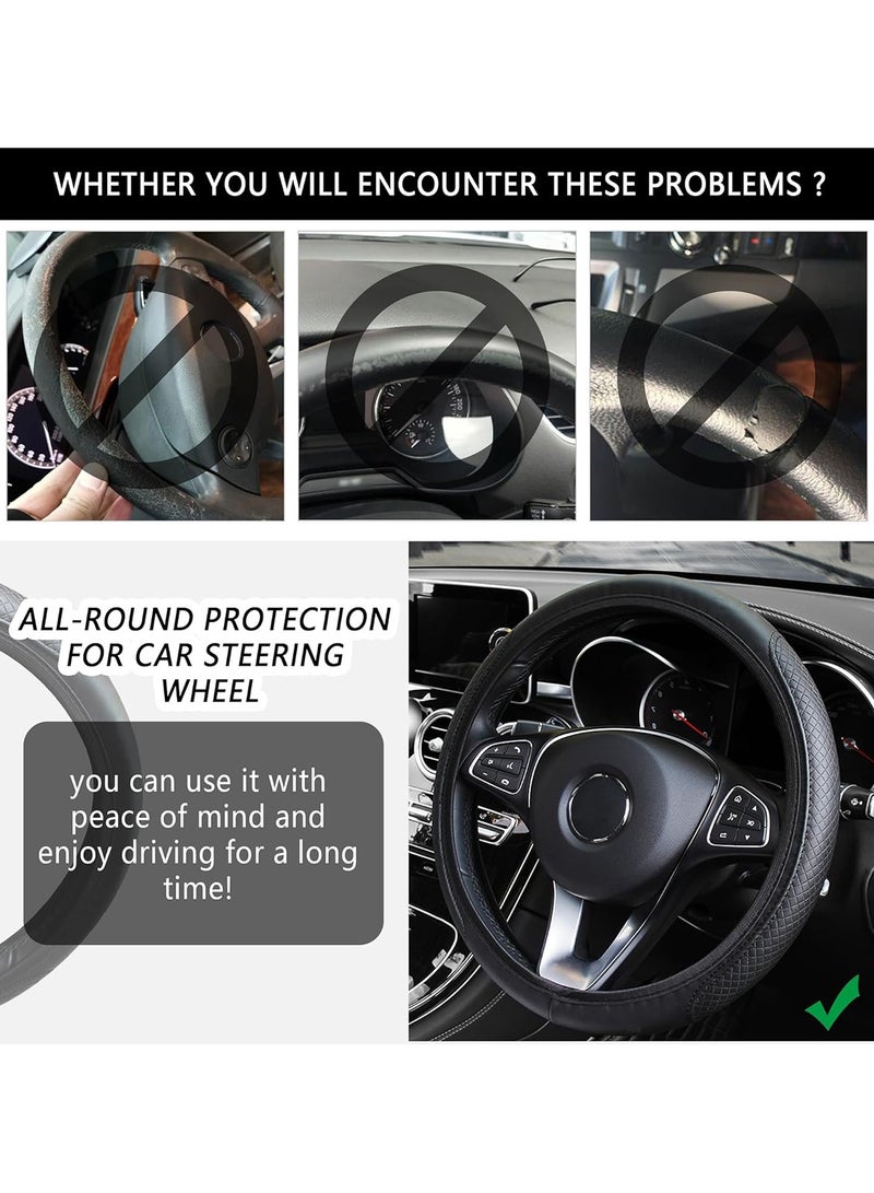 Generic Steering Wheel Cover Universal Car Steering Wheel Cover Microfiber Leather Material No Inner Ring Skidproof Auto Protector Car Interior Accessories 30-30cm - Image 5