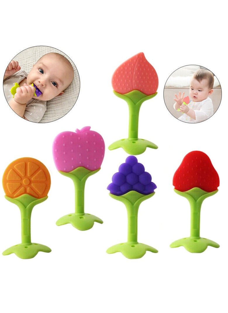 Mmmon - Teething Toys (5 Pack)-Infant Teething Keys Set,BPA-Free,Natural Organic Freezer Safe for Infants and Toddlers,Silicone Baby Teethers - Image 1