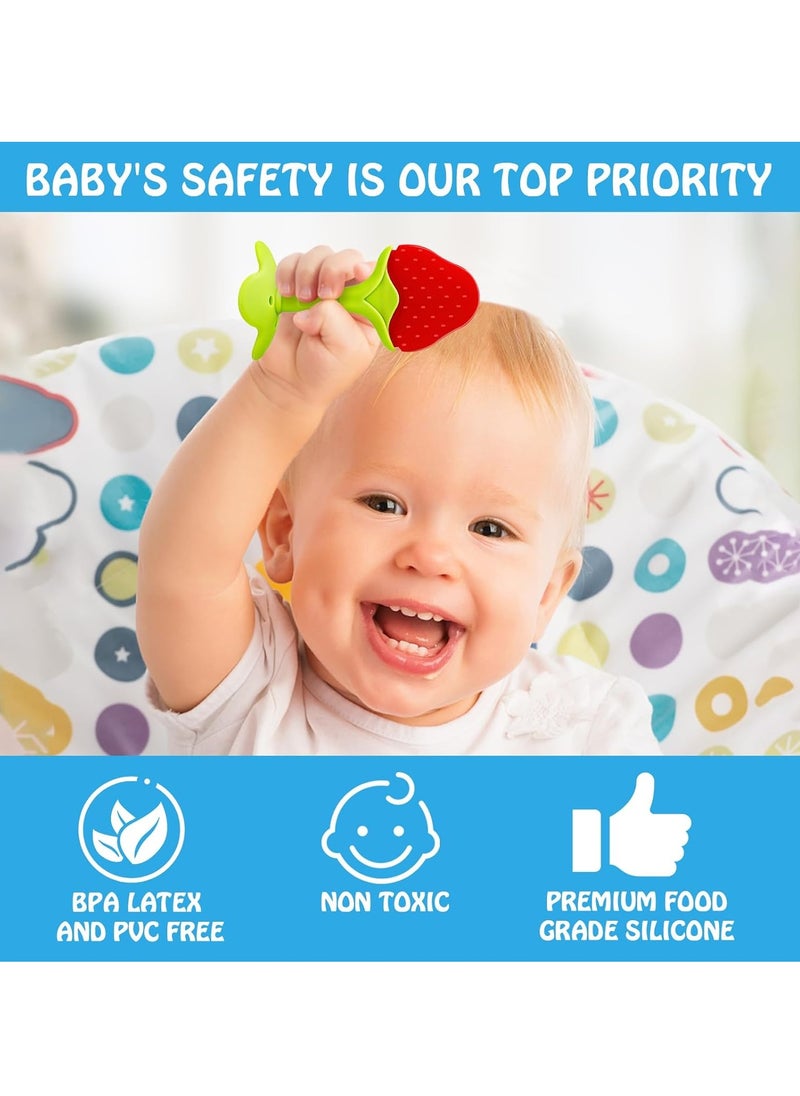 Mmmon - Teething Toys (5 Pack)-Infant Teething Keys Set,BPA-Free,Natural Organic Freezer Safe for Infants and Toddlers,Silicone Baby Teethers - Image 1
