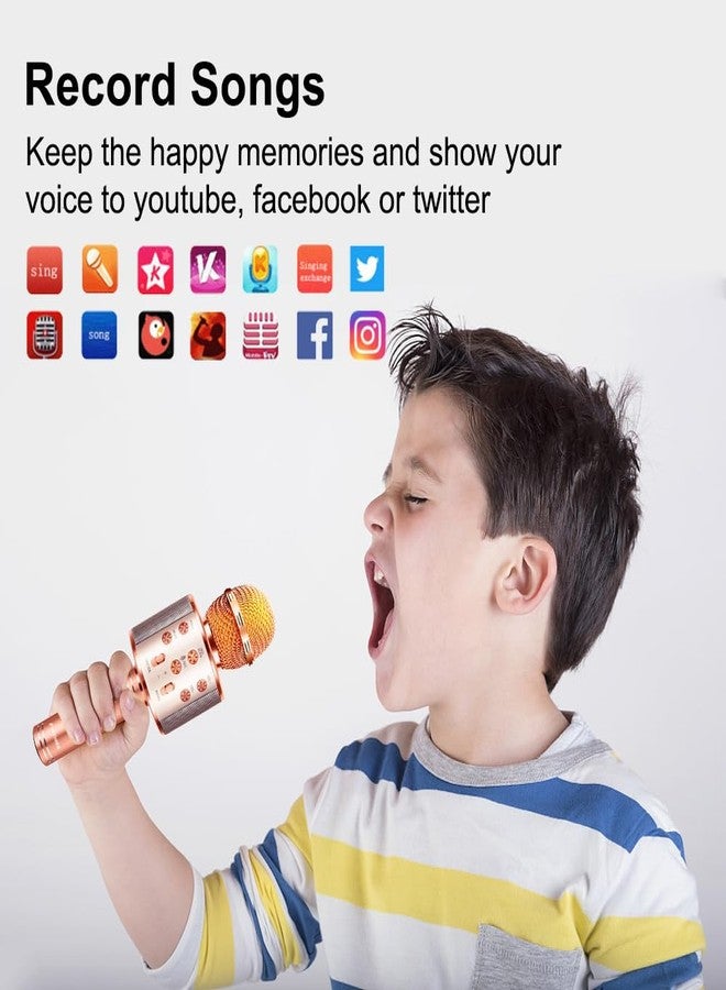 FINYIORE Microphone for Kids Voice Change Karaoke Microphone Kids Girl Gifts Handheld Wireless Bluetooth Microphone Home Party Favor Mic Microphones Kids Christmas Birthday Gifts - Image 4