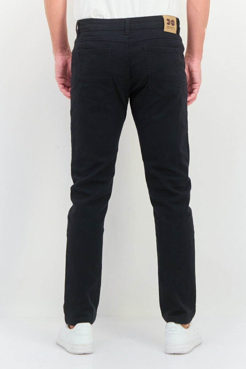 CROSSHATCH Men Regular Fit Plain Chino Pants, Black - Image 3
