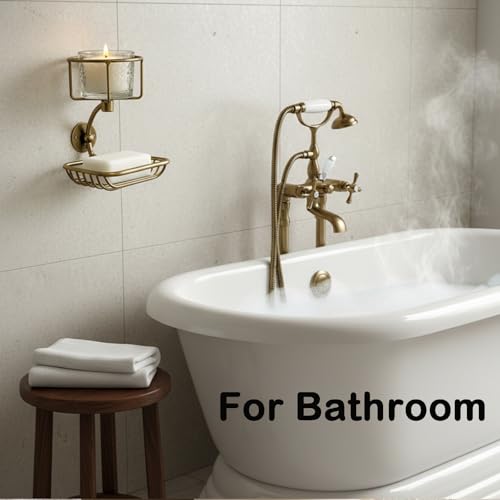 ICCTUO Bar Soap Holder Wall Mounted, Soap Container with Candle/Vase Holder, Farmhouse Elegant Rustic Bathroom Decor, Soap Dish for Shower Bathtub - Image 2
