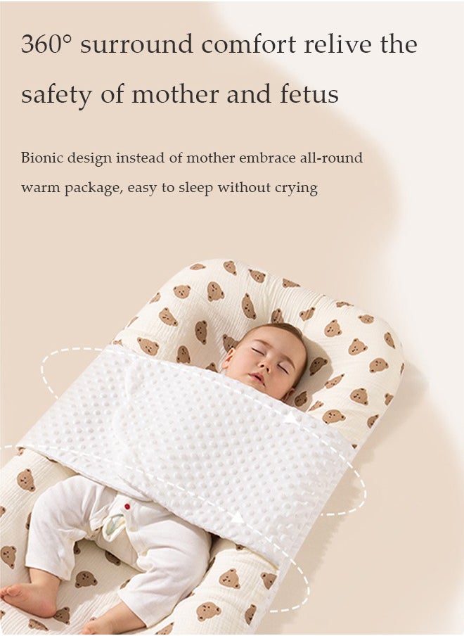 DUNISO Portable Baby Lounger, Breathable & Natural Baby Nest with Anti Reflux Pillows, Baby Bionic Bed For Bedroom, Perfect for Traveling and Napping, Gift for Newborn, Newborn Essentials  - Image 3