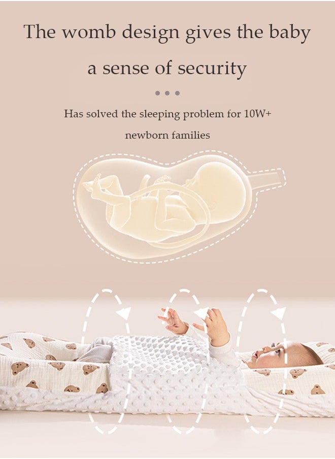 DUNISO Portable Baby Lounger, Breathable & Natural Baby Nest with Anti Reflux Pillows, Baby Bionic Bed For Bedroom, Perfect for Traveling and Napping, Gift for Newborn, Newborn Essentials  - Image 4