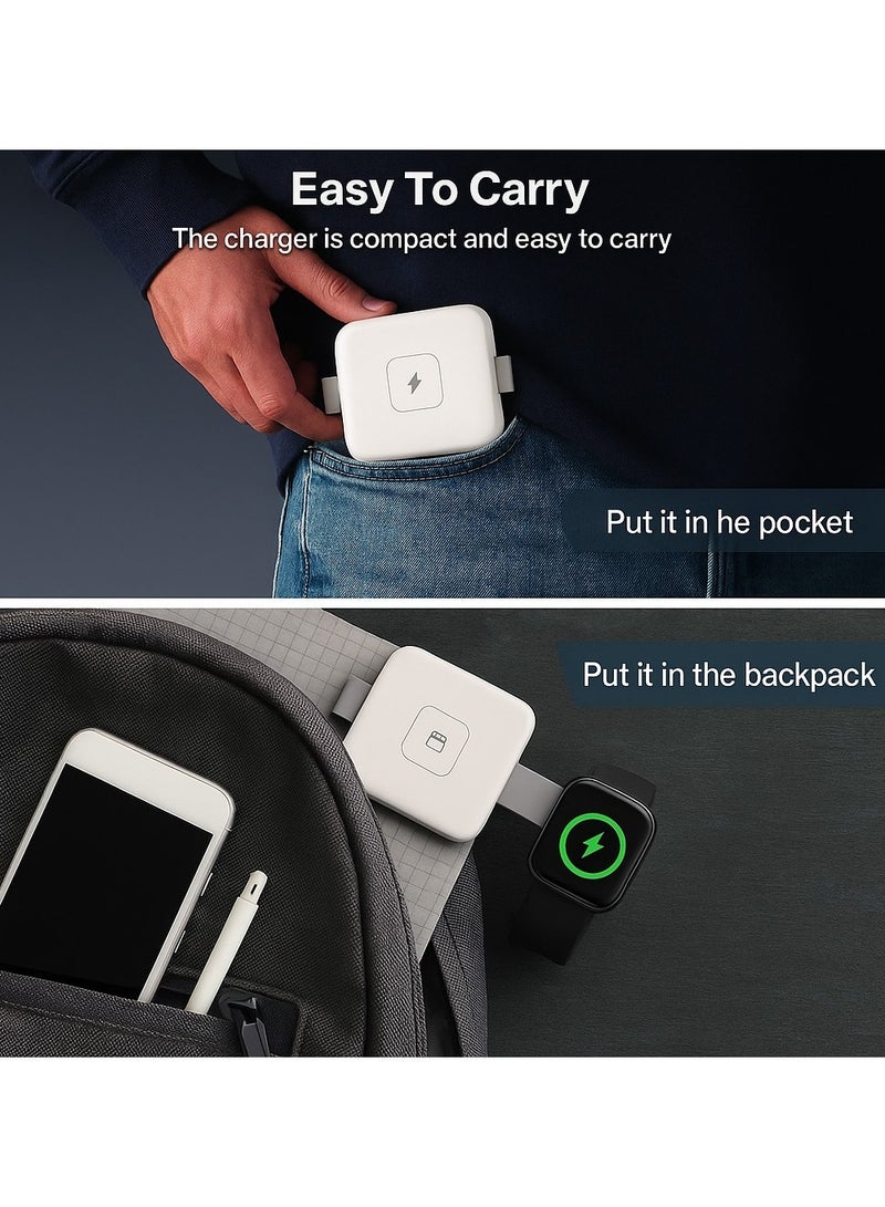 سبارتون محطة شحن لاسلكية قابلة للطي 3 في 1 من ماج سيف، قاعدة شحن سريعة Qi بقوة 15 وات، شاحن سفر مغناطيسي متعدد الاستخدامات لهواتف آيفون 16/15/14/13/12 برو ماكس، ساعة أبل ألترا/9/8/7/6/SE/5/4/3/2، سماعات إيربودز 3/2/برو، ووسادة جانبية محمولة بمنفذ USB-C - Image 4