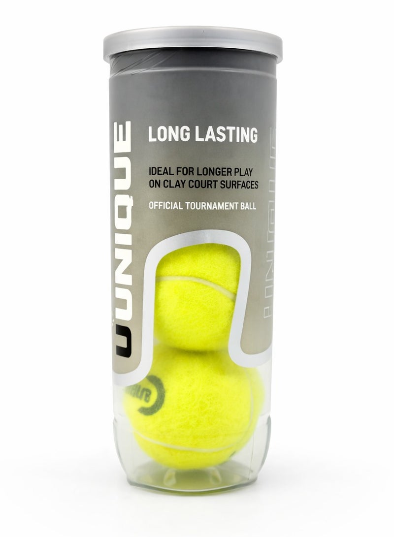 Unique High Elasticity Premium Tennis Balls – Pack of 3 Balls – Durable Practice Balls for Beginners, Kids & Adults – Ideal for Daily Exercise, Coaching, School & Recreational Tennis Games – Soft Bounce Control – Outdoor & Indoor Use - Image 1