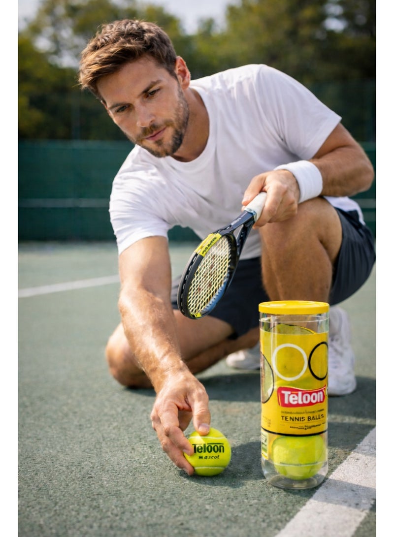 Teloon High Elasticity Premium Tennis Balls – Pack of 3 Balls – Durable Practice Balls for Beginners, Kids & Adults – Ideal for Daily Exercise, Coaching, School & Recreational Tennis Games – Soft Bounce Control – Outdoor & Indoor Use - Image 2