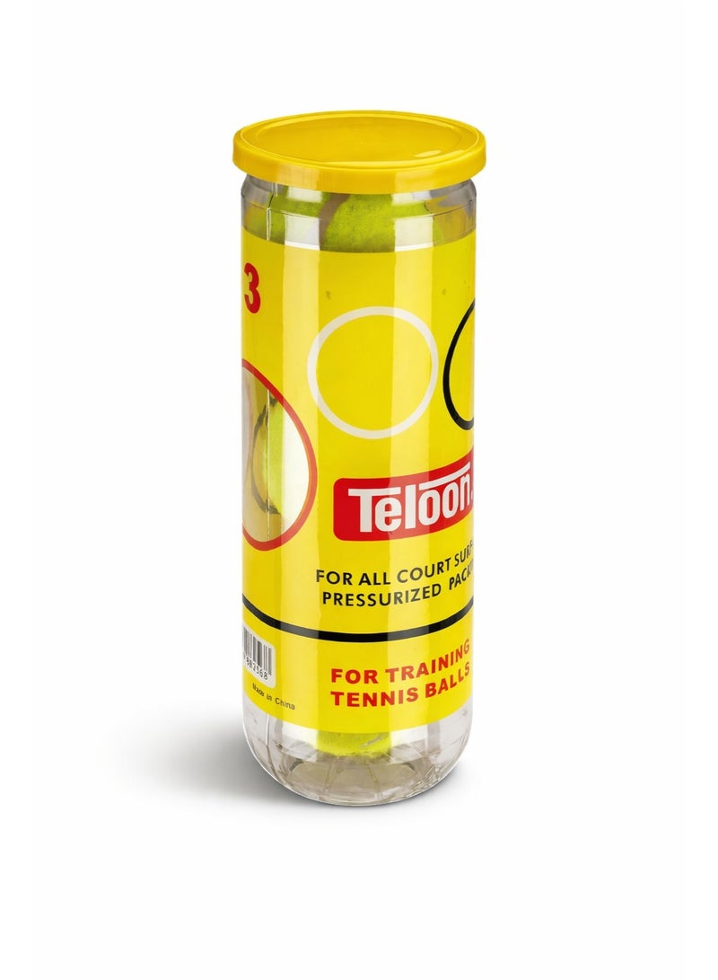 Teloon High Elasticity Premium Tennis Balls – Pack of 3 Balls – Durable Practice Balls for Beginners, Kids & Adults – Ideal for Daily Exercise, Coaching, School & Recreational Tennis Games – Soft Bounce Control – Outdoor & Indoor Use - Image 3