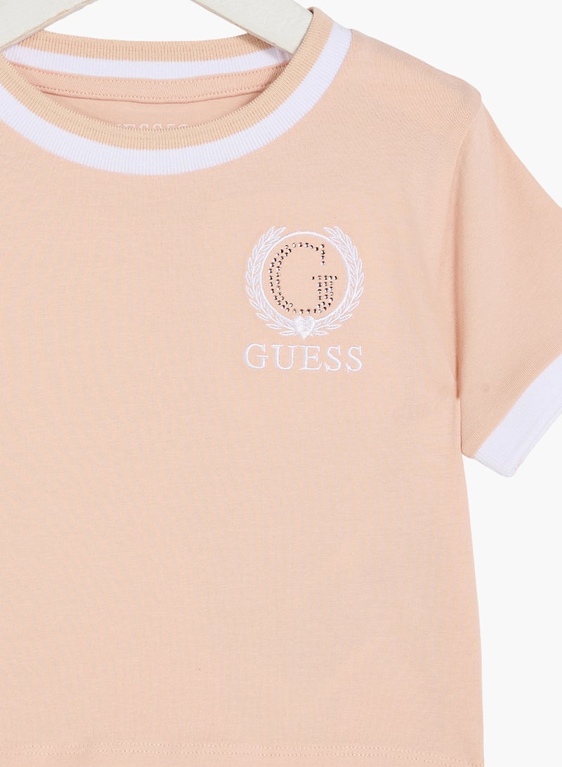 جس تيشيرت بياقة دائرية بشعار للأطفال - Image 3