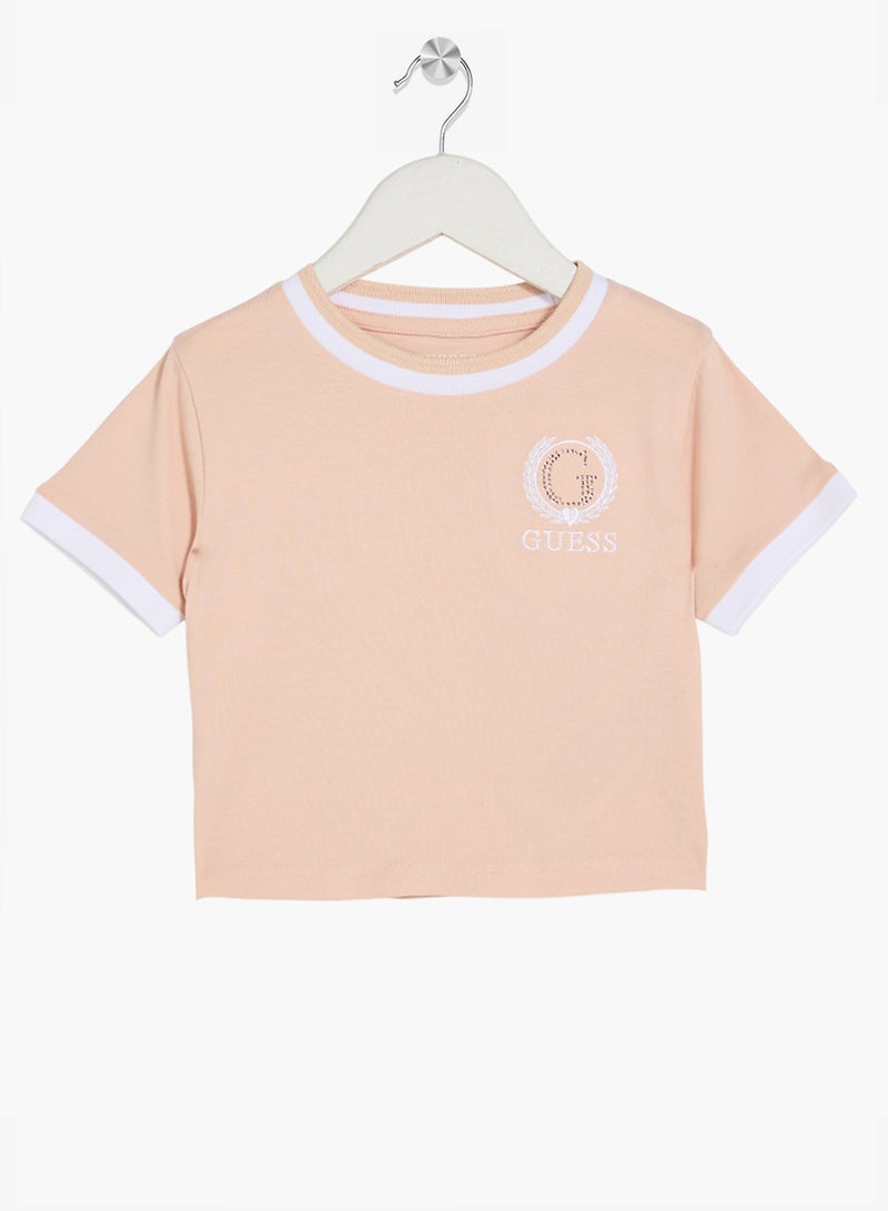 جس تيشيرت بياقة دائرية بشعار للأطفال - Image 1