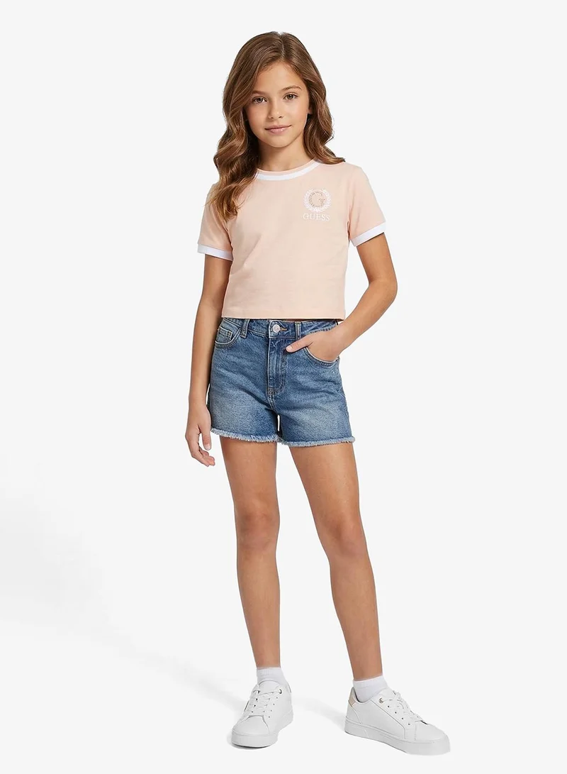 GUESS Kids Slogan Crew neck T-Shirt