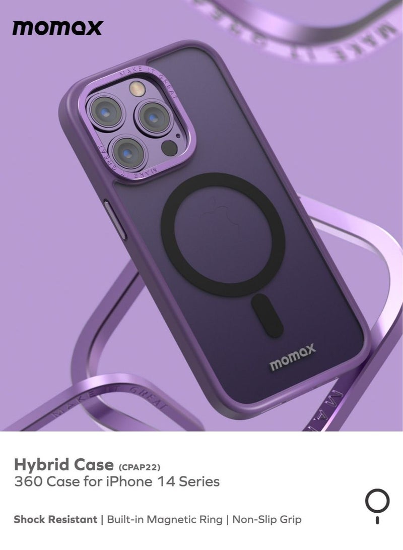 Momax غطاء حماية هجين لجهاز iPhone 14 Pro مع MagSafe - أرجواني غامق - Image 2
