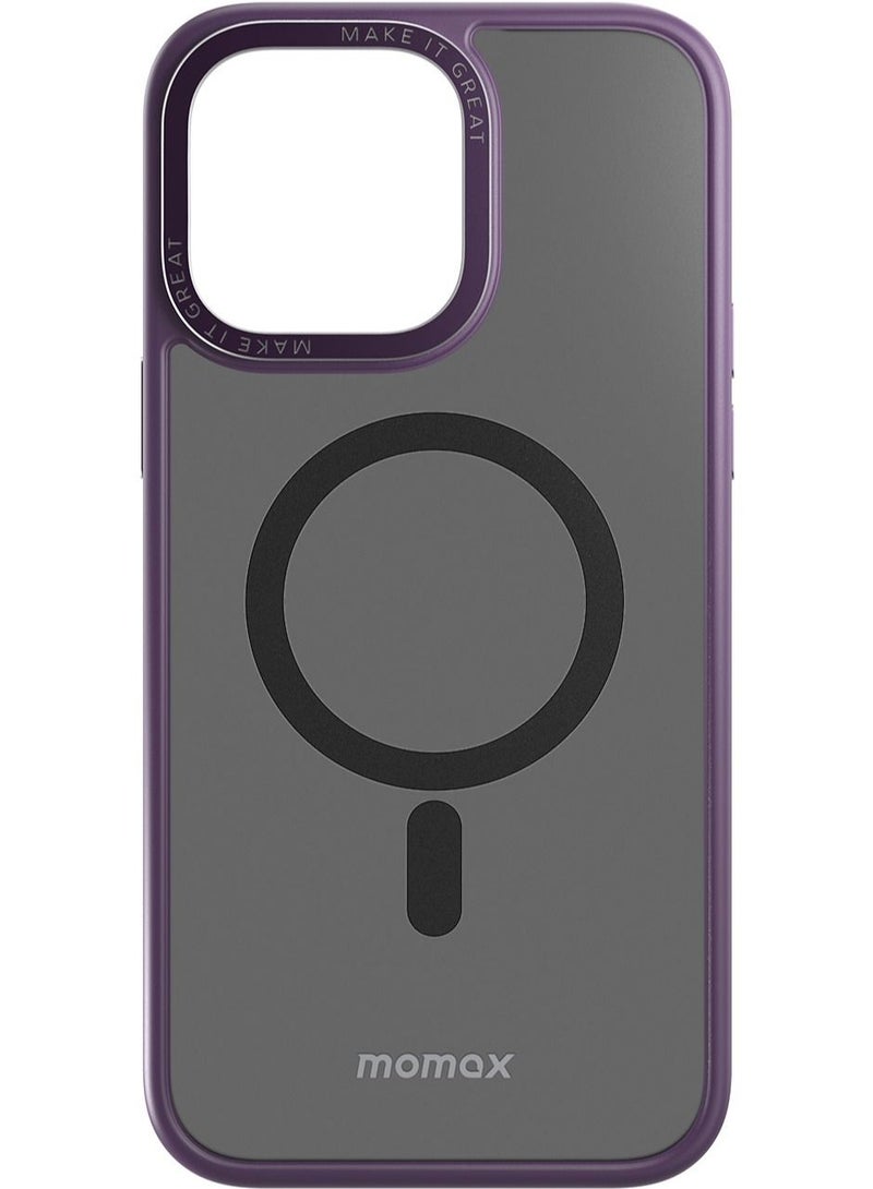 Momax غطاء حماية هجين لجهاز iPhone 14 Pro مع MagSafe - أرجواني غامق - Image 1