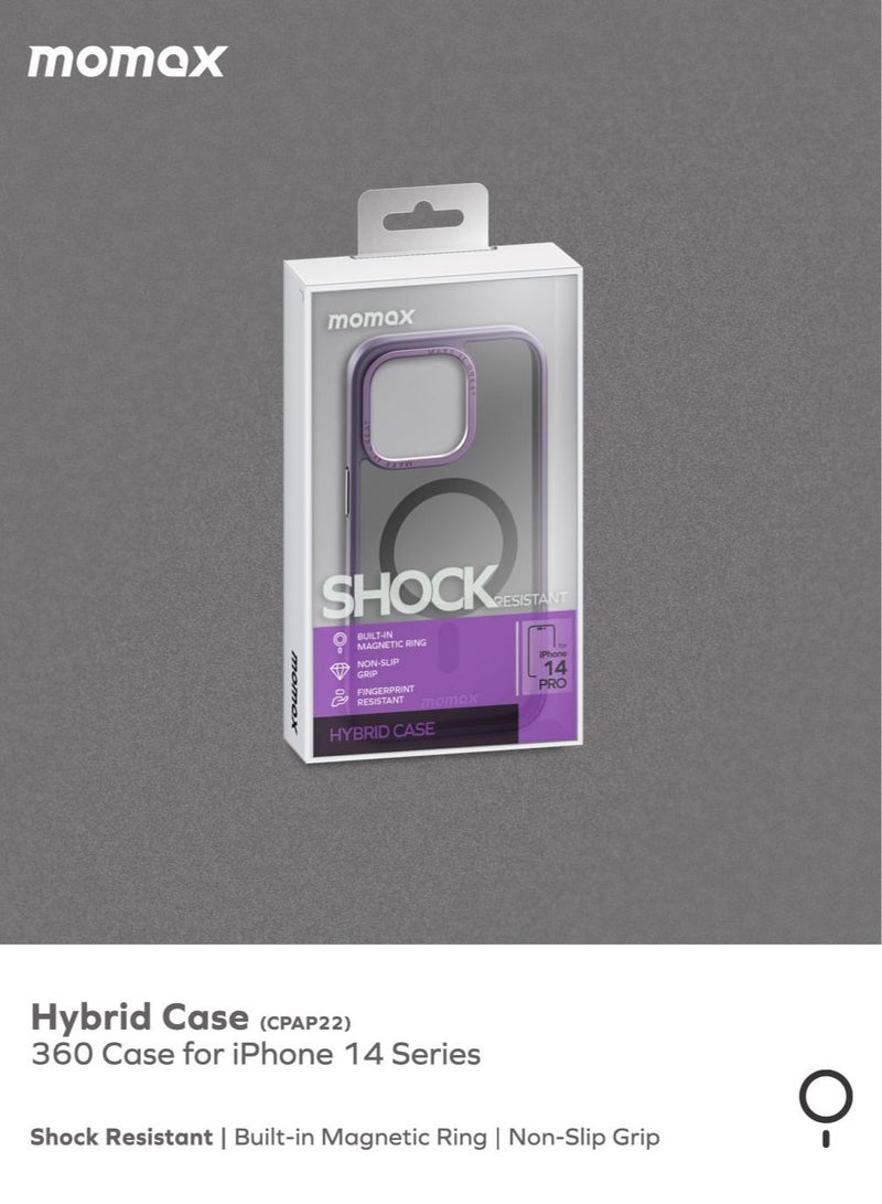 Momax غطاء حماية هجين لجهاز iPhone 14 Pro مع MagSafe - أرجواني غامق - Image 4