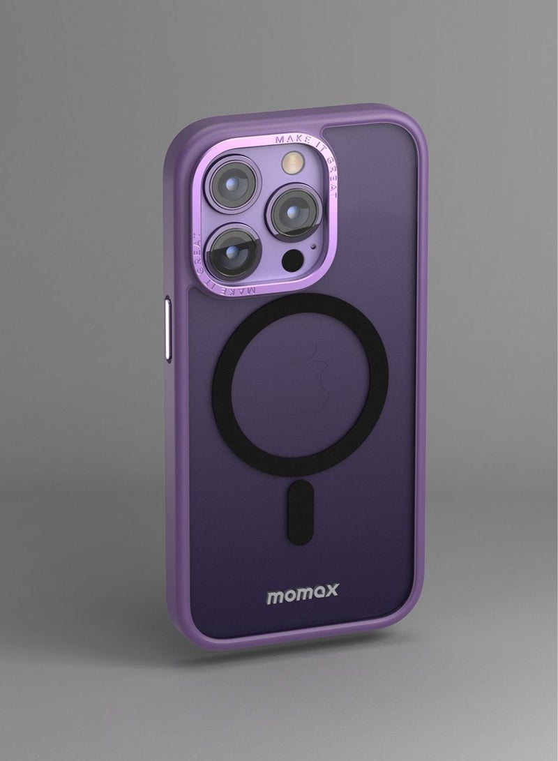 Momax غطاء حماية هجين لجهاز iPhone 14 Pro مع MagSafe - أرجواني غامق - Image 5