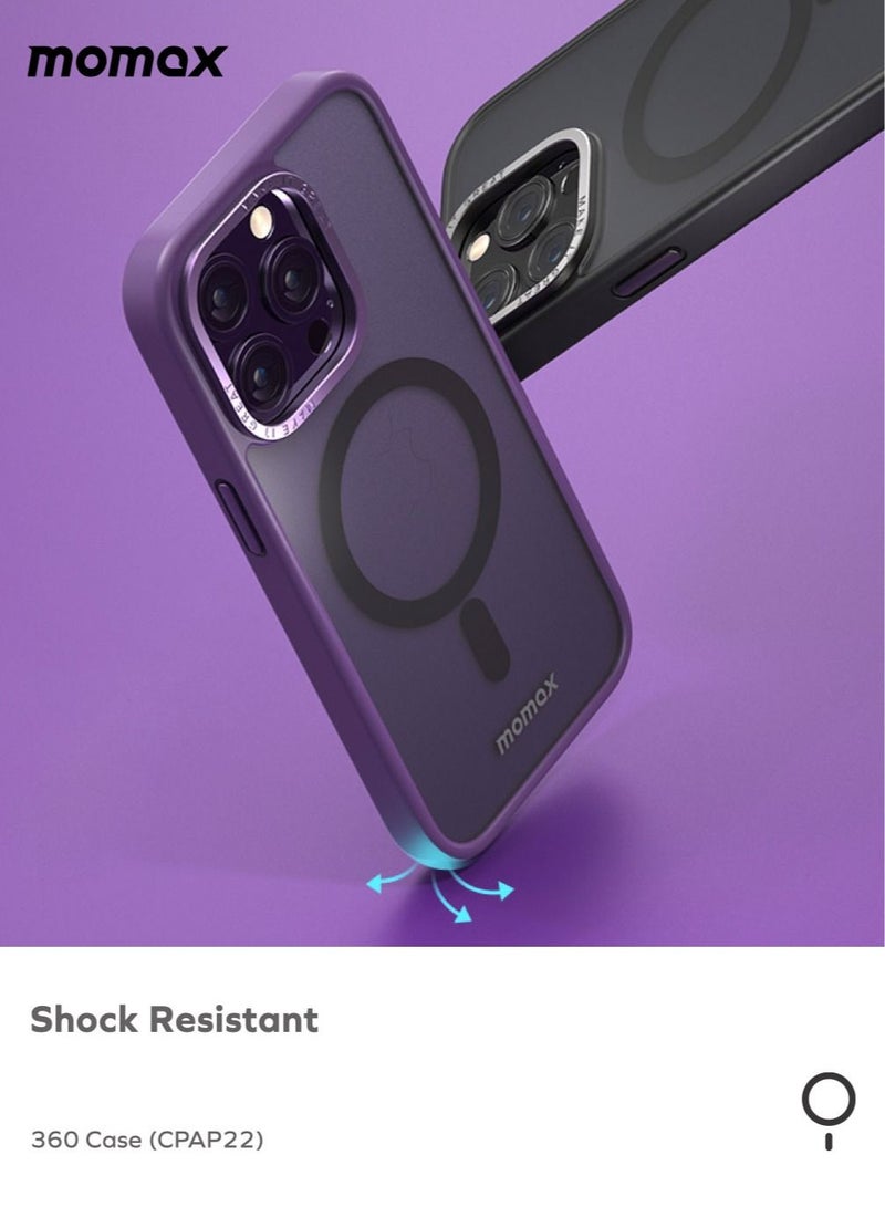 Momax غطاء حماية هجين لجهاز iPhone 14 Pro مع MagSafe - أرجواني غامق - Image 3