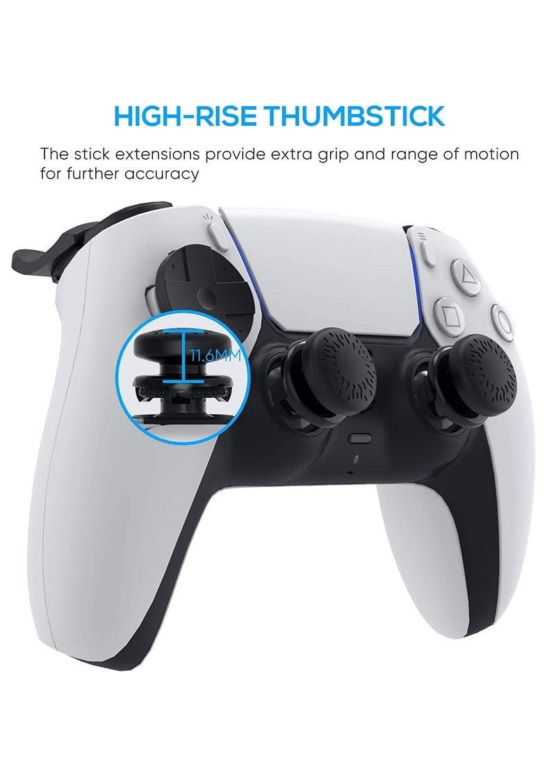 Zikra Accessories Kit Bundle for PS5 Compatible with DualSense Controller, Thumb Grips Sticks Joystick + L2 R2 Trigger Extender+D-pad Button for Playstation 5 Controller, Anti-Slip Replacement Parts - Image 2
