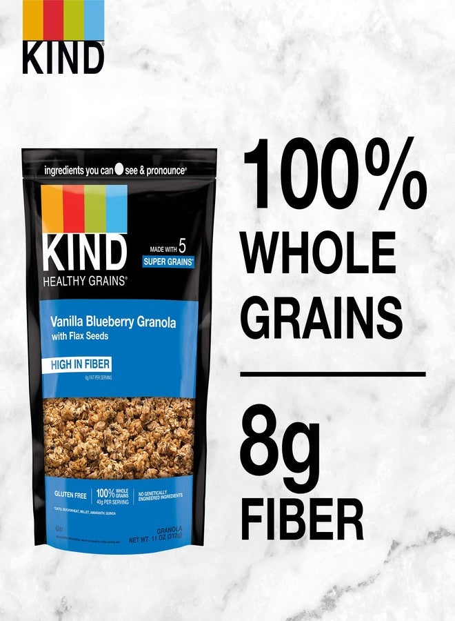 KIND Healthy Grains, Vanilla Blueberry Granola with Flax Seeds, Healthy Snacks, Gluten Free, 100% Whole Grains, 5g Protein, 11oz, 3 Count - Image 4