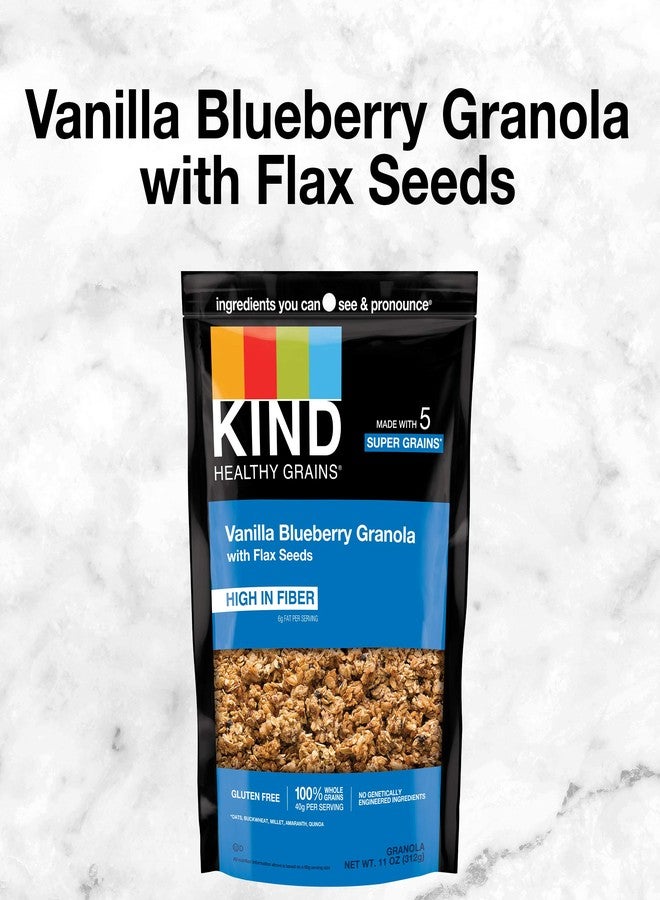 KIND Healthy Grains, Vanilla Blueberry Granola with Flax Seeds, Healthy Snacks, Gluten Free, 100% Whole Grains, 5g Protein, 11oz, 3 Count - Image 3