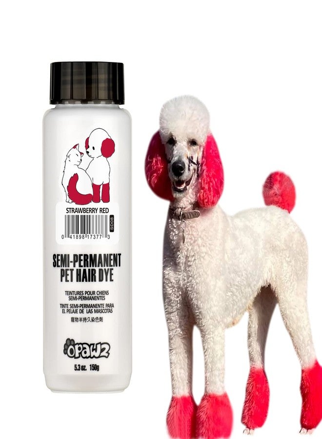 OPAWZ Semi-Permanent Dye for Pets, Non-toxic and Gentle, Safe for All Pets Can be Bathed, 4oz. (Strawberry Red) - Image 1