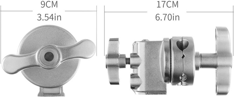VTS 2 Piece Swivel 2.5" Light Stand Adapter, Versatile Heavy Duty Head Clamp Mount Accessory with 4, 8, 11, 16mm Mounts for Extending Boom Arm or Other Photographic Devices - Image 4