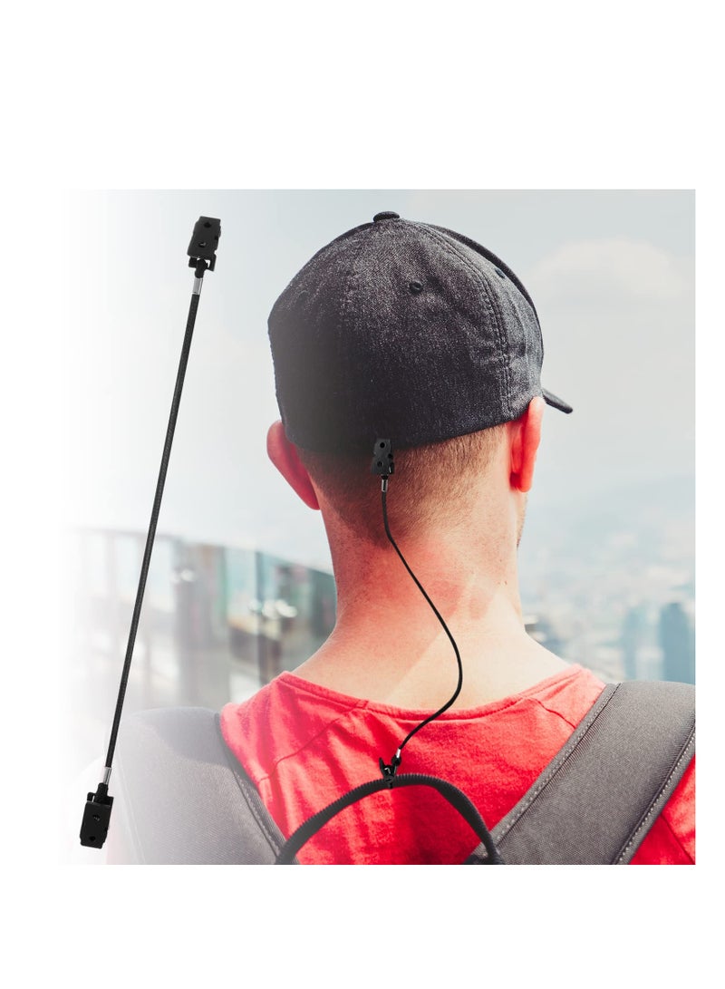 SYOSI Summer Hat Clip, 16 Pcs Windy Hat Strap Clips, Adjustable Hat Keeper Clip, Anti-Lost Strap with Cord Locks for Sports, Cap Retainers for Men Boating Rides Fishing Travel (Black)  - Image 4