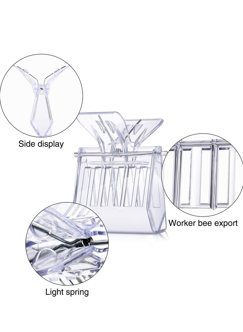 Zikra 5 Pieces Plastic Bee Queen Clips Transparent Bee Cages with Queen Bee Marking Bottle for Beekeepers Mark Tool(1 pcs Marker Bottle +5 pcs Clip) - Image 5