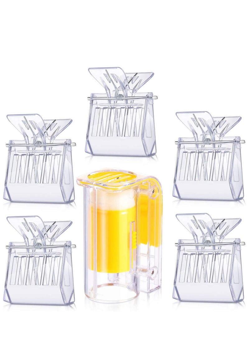 Zikra 5 Pieces Plastic Bee Queen Clips Transparent Bee Cages with Queen Bee Marking Bottle for Beekeepers Mark Tool(1 pcs Marker Bottle +5 pcs Clip) - Image 1