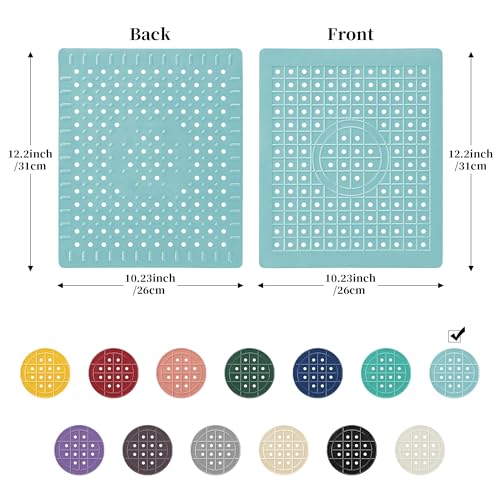 WILLKOMMEN Kitchen Sink Mat, 12" x 10" Rectangular Sink Protector Pad, Fast-Draining Grid Design Liner, Dish Drying Mat 2 Pack Mint Blue - Image 4