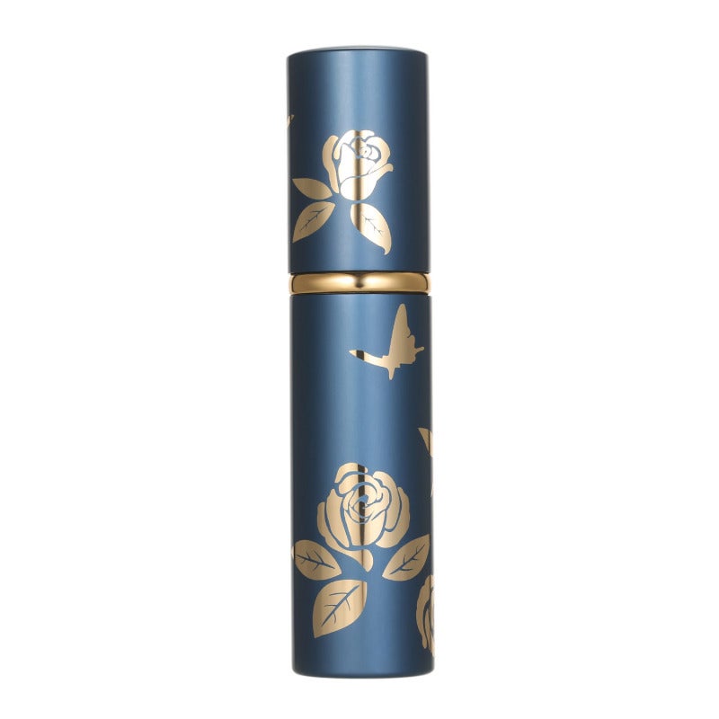 مُصمم للعطر إعادة التعبئة: حاوية داخلية زجاجية زرقاء مع غلاف بلاستيكي – رشٍّ متنقل متين غير يُتسرب للاستخدام اليومي والأنشطة الخارجية وتقديم الهدايا وتزيين المنزل - Image 1