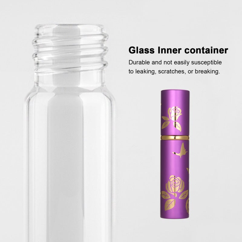 مُصمم للعطر إعادة التعبئة: حاوية داخلية زجاجية زرقاء مع غلاف بلاستيكي – رشٍّ متنقل متين غير يُتسرب للاستخدام اليومي والأنشطة الخارجية وتقديم الهدايا وتزيين المنزل - Image 3