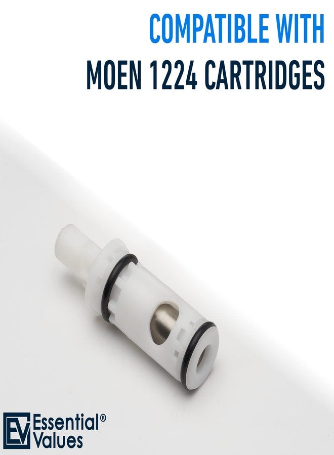 Essential Values Cartridge Compatible with 1224 Moen Replacement Faucet - Aftermarket Replacement For Moen Tub Shower & 2 Handle Faucets - Durable Brass 1224b & Plastic - 2 Pack - Image 5