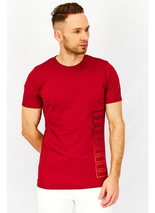 Men Regular Fit Running T-Shirt, Red