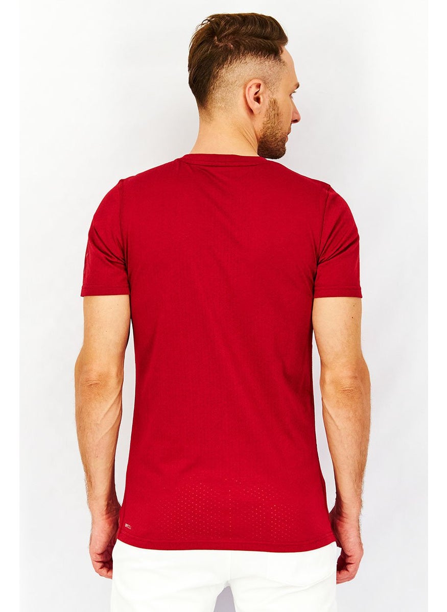 Men Regular Fit Running T-Shirt, Red
