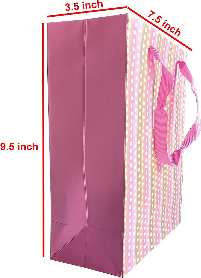IMPRINT 10 Gift Paper Bags Medium Size 9.5 Inch Height x 3.5 Inch Width and 7.5 Inch Wide Beautiful and Thick Paper with Matching Satin Ribbon Handling Facility Multi Colour Printing Colour May Very - Image 4