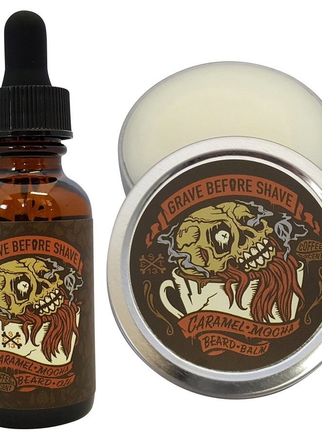 GRAVE BEFORE SHAVE ™ CARAMEL MOCHA BEARD PACK (Caramel Mocha Coffee Scented) - Image 1