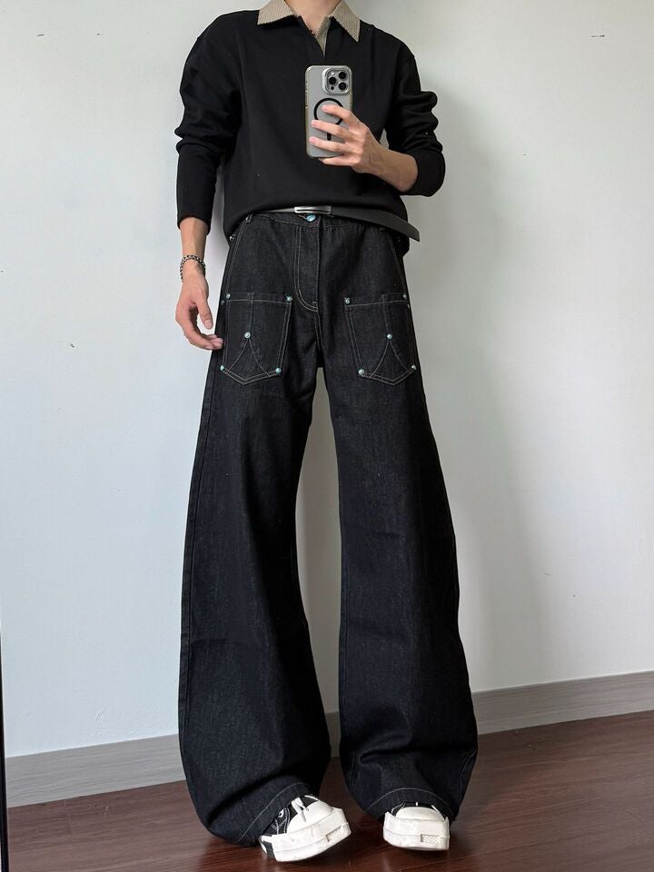 Unisex Casual Daily Denim Jeans - Image 1