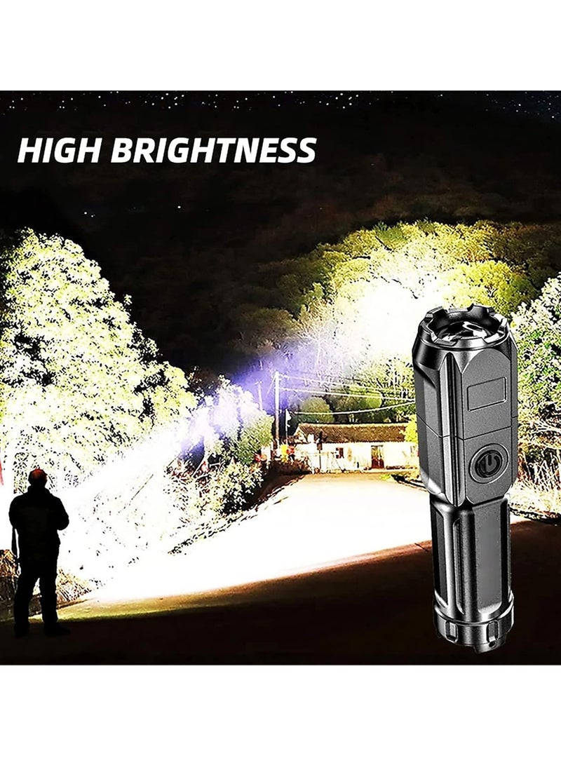 USB Rechargeable Flashlight Telescopic Zoomable Spotlight T6 Lamp Beads Long Distance 1000m Portable Floodlight Mini Handheld Flashlight for Outdoor Emergency Camping - Image 3