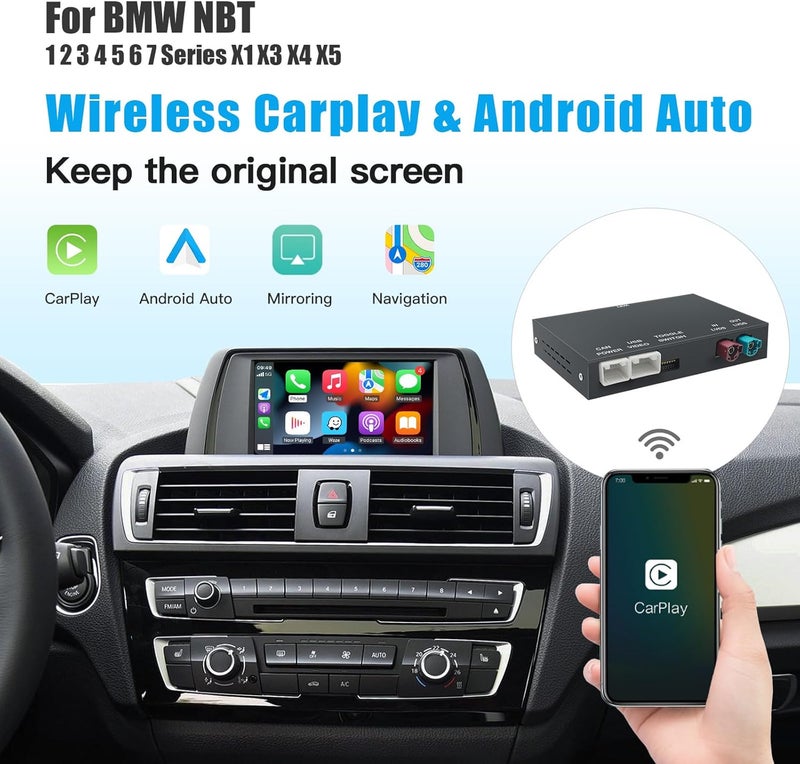 AUTOABC Wireless Carplay/Android Car Modification Module for BMW NBT System 3/4/5/6/7 Series X1/X3/X4/X5/X6 2012-2016 Support Mirrorlink and OEM Car Functions - Image 2