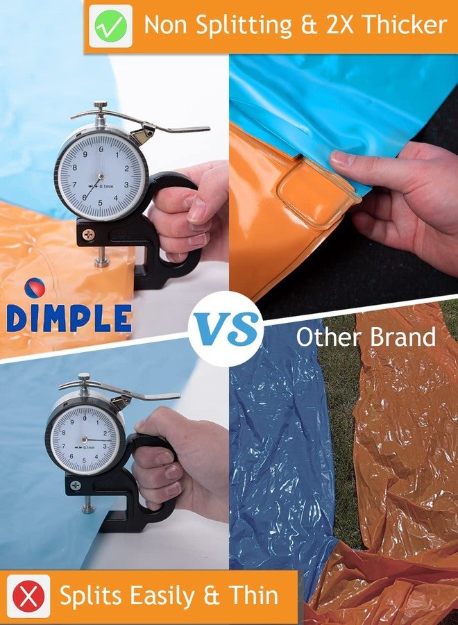 Dimple Slip and Slide Inflatable Water Slide with Sprinkler and 2 Bodyboards - Perfect Summer Toy for Kids with Build in Sprinkler for Backyard - 16ft x 5ft - Image 2