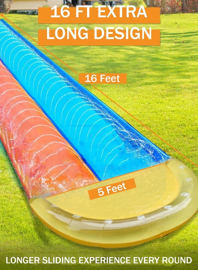 Dimple Slip and Slide Inflatable Water Slide with Sprinkler and 2 Bodyboards - Perfect Summer Toy for Kids with Build in Sprinkler for Backyard - 16ft x 5ft - Image 3