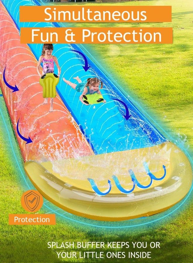 Dimple Slip and Slide Inflatable Water Slide with Sprinkler and 2 Bodyboards - Perfect Summer Toy for Kids with Build in Sprinkler for Backyard - 16ft x 5ft - Image 4
