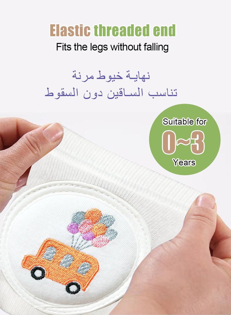 أوربازار مجموعة من قطعتين من وسادات الركبة والجوارب المضادة للانزلاق للأطفال حديثي الولادة من الجنسين، لحماية الركبة والكاحل (سيارة ودب) للأطفال من عمر 1 إلى 3 سنوات - Image 5