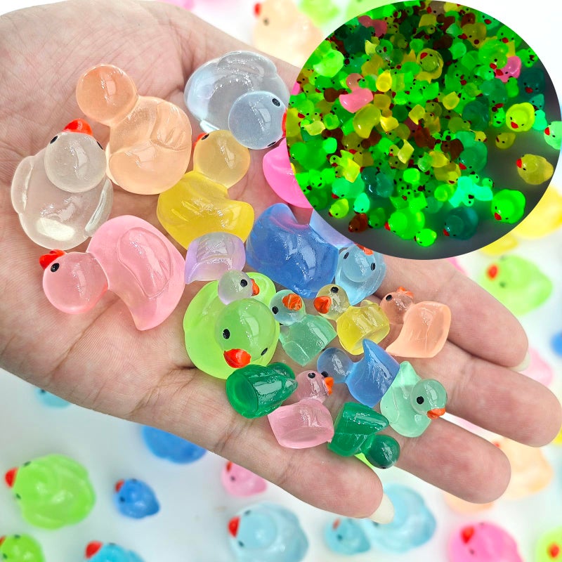 Nuanmu 50Pcs Luminous Resin Ducks Large Size Big Duck Miniature Characters Garden Landscape Aquarium Dollhouse Potted Plants Decorations Party FavorsBig - Image 3