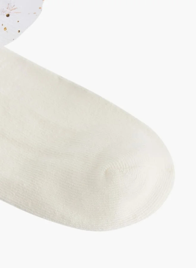 Flora Bella By Shoexpress Girls Ribbed Ankle Length Socks with Frill Detail - Set of 3