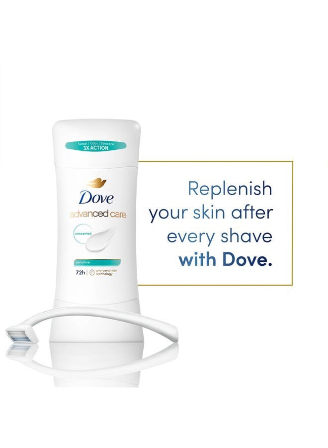 Dove Deodorant 2.6 Ounce Anti-Perspirant Sensitive Stick, 3 Pack, Unscented - Image 5