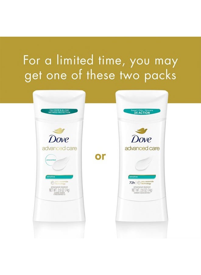 Dove Deodorant 2.6 Ounce Anti-Perspirant Sensitive Stick, 3 Pack, Unscented - Image 4