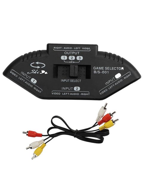 3-Input 1-Output Audio Video AV Switcher Splitter for XBOX/DVD/PS2