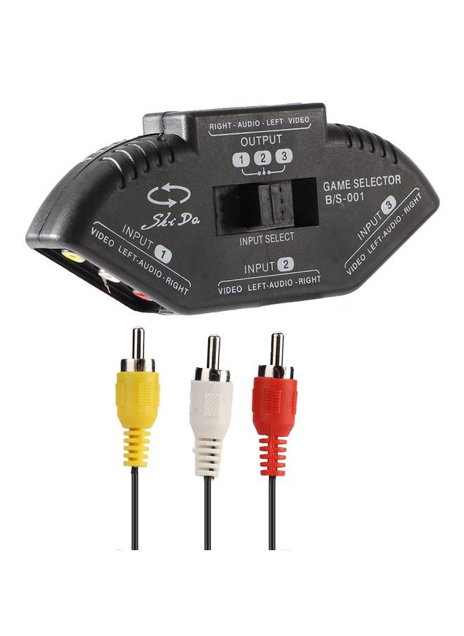 3-Input 1-Output Audio Video AV Switcher Splitter for XBOX/DVD/PS2